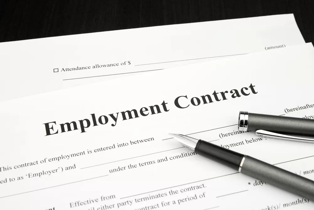 Contract of employment document