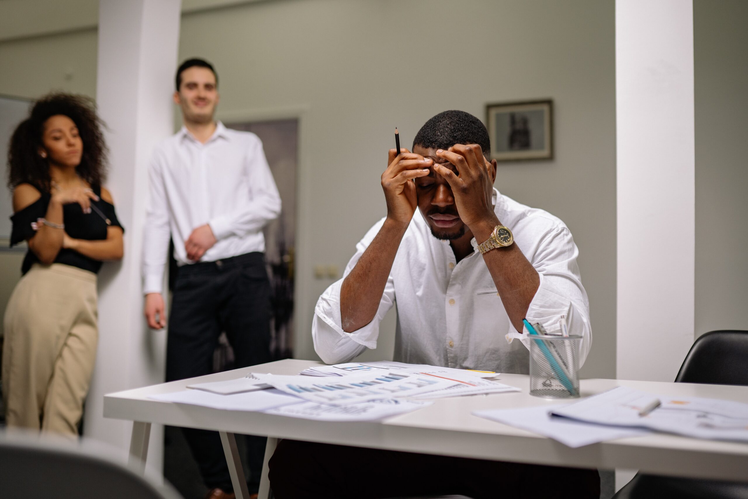 man being bullied in the workplace