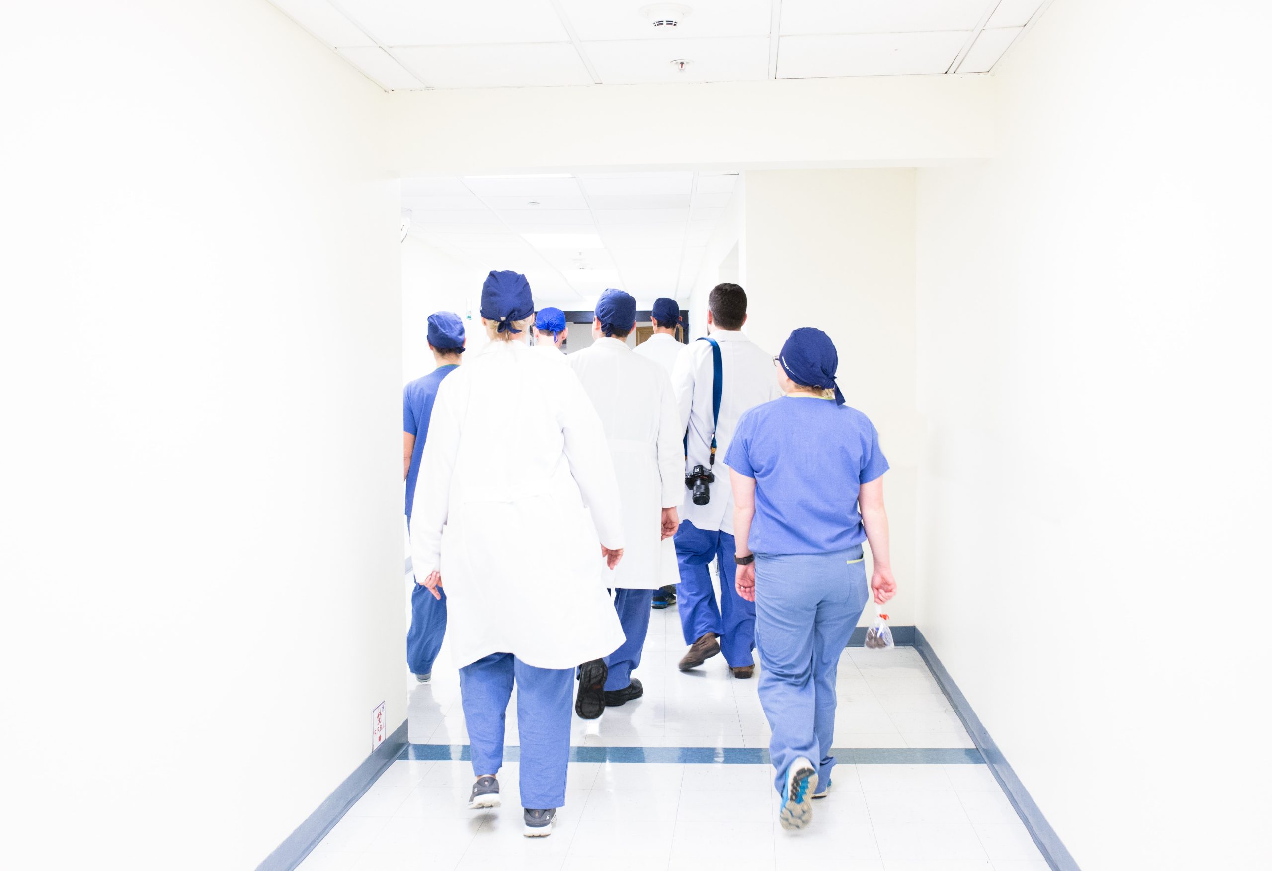 doctors walking down corridor